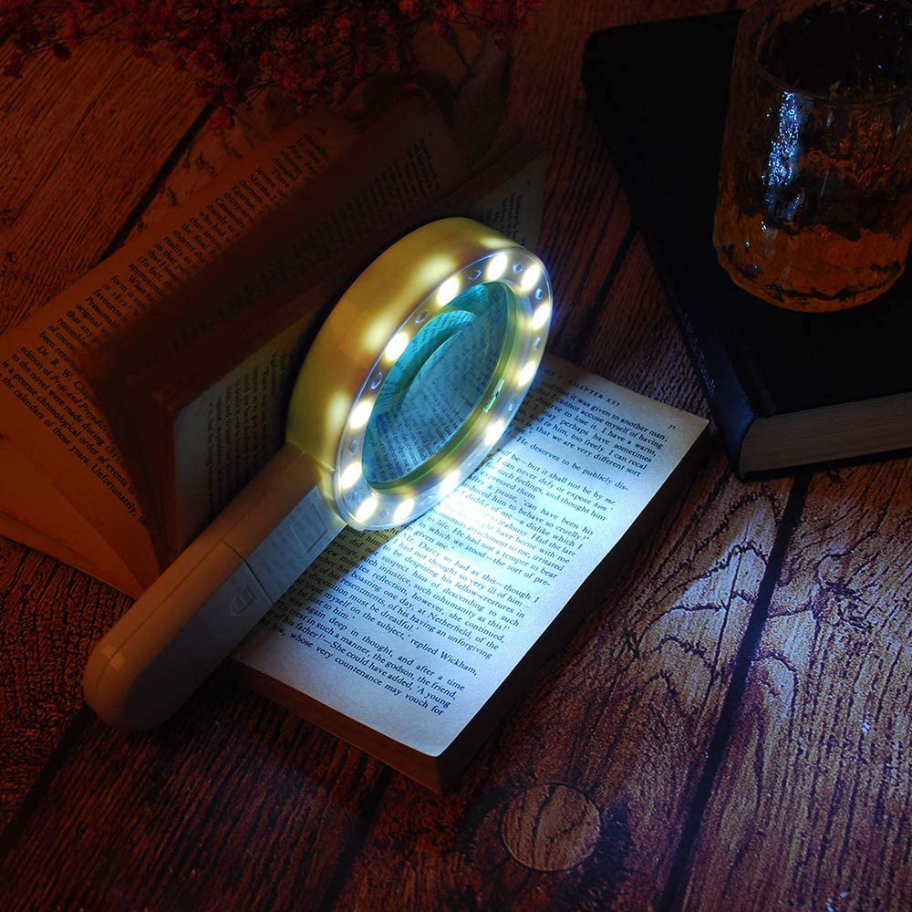 Magnifying Glass With Light 30X Handheld Large Magnifying Glass 12 Led Ill I6Y5 