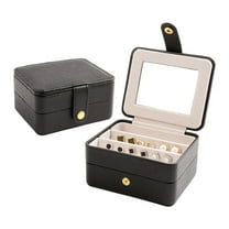 Ashosteey Small Jewelry Box, Travel Jewelry Organizer, Portable Jewelry boxes for Women Girls Gift, Double Layers Jewellery Holder for Rings, Earrings, Necklaces