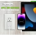 thumbnail image 2 of Cellet 10W 2A MFi Apple Certified Home Charger with Attached 4ft Lightning Cable, UL Listed Wall Adapter for iPhone, iPad, iPod, 2 of 8