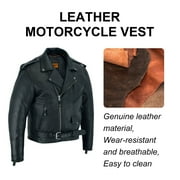 Dream Apparel Leather Motorcycle Jacket for Men Moto Riding Classic Biker Jacket with Removable Liner Black