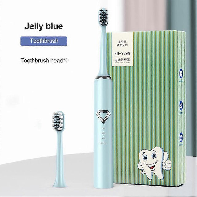 Limpiador de dientes ultrasónico eléctrico, raspador dental, removedor de manchas, kit de limpieza de dientes, C, azul