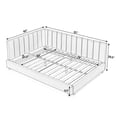 thumbnail image 2 of Harper & Bright Designs Full Size Upholstered Daybed Frame with Backrest and Armrests, Modern L Shaped Corner Bed for Bedroom Living Room, Beige, 2 of 10