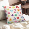 thumbnail image 2 of Valentine Pillow Covers 18x18 Inch Set of 2, Colorful Love Heart Throw Pillows Farmhouse Anniversary Wedding Valentines Day Decorative Linen Cushion Cover for Home Sofa Couch Outdoor Decor, 2 of 6