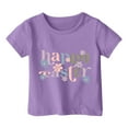 thumbnail image 3 of PMVFHDE T-Shirt pour Filles T-Shirts Graphiques Mignons Hauts d'Été pour Filles Enfants Pâques T-Shirt Graphique Mignon Col Rond Manches Courtes T-Shirt Décontracté d'Été Violet, 2-3 Ans, 3 of 4