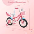 thumbnail image 3 of Costway Vélo pour Enfants de 12” avec Panier, Siège pour Poupée, Rubans Colorés, 2 Roues Stabilisatrices, Guidon, 3 of 10