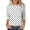 White, variant on Womens Tops Women's Dot Polka Print T Shirt Short Sleeve Crew Neck Casual Blouse Top Flowy Fit Three Quarter Sleeve White L