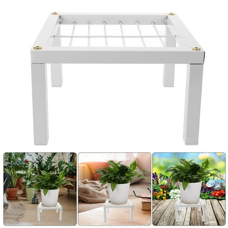 FESTFENDS Flower Pot Holders Planter Holder Metal White for Bathroom 1Pcs 9.8X9.8X5.9In