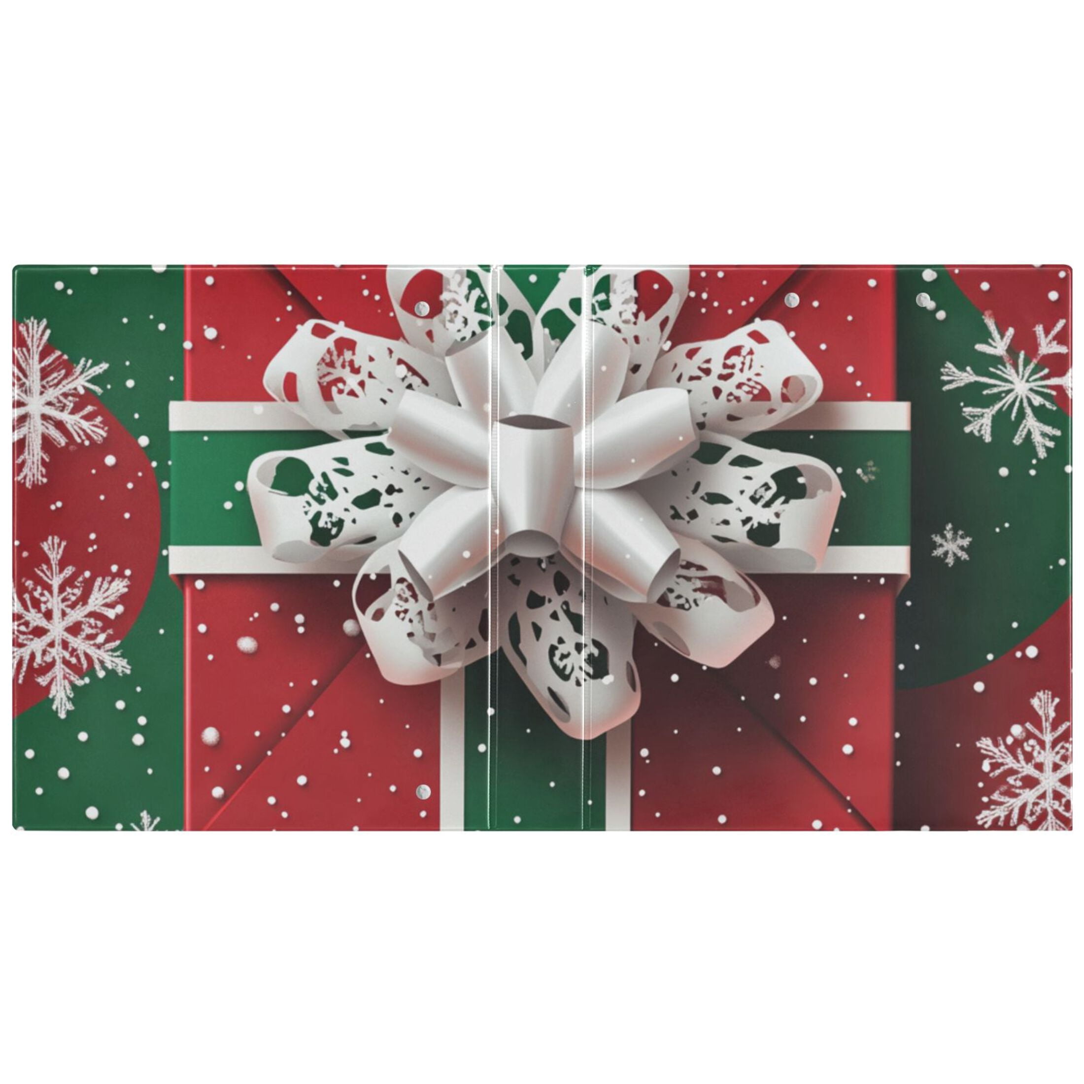 Snowflake Christmas Gift 3 Ring Binders 1.5 inch Hardcover File Folders with Interior Pockets A4 Size Organizer for School Office Hospital