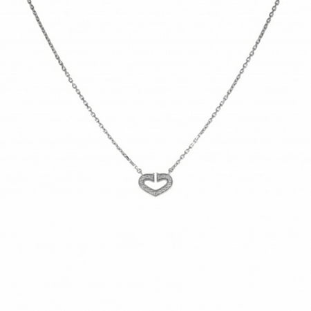 Pre-Owned Cartier C heart necklace/pendant K18WG white gold (Good)