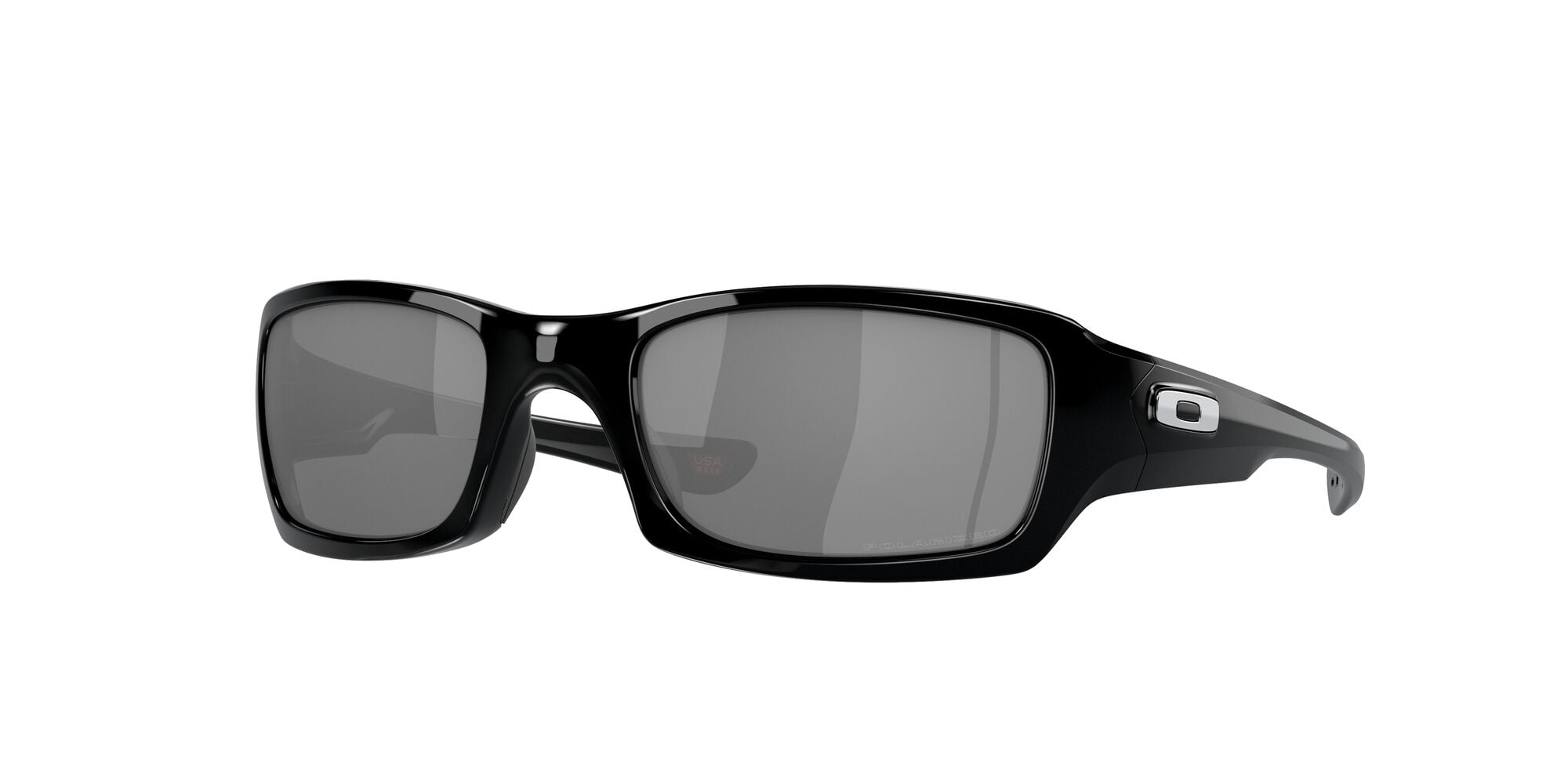Oakley Fives Squared Sunglasses, Sport Polarized Eyeglasses, Size 54, Polished Black/Black Iridium Polarized