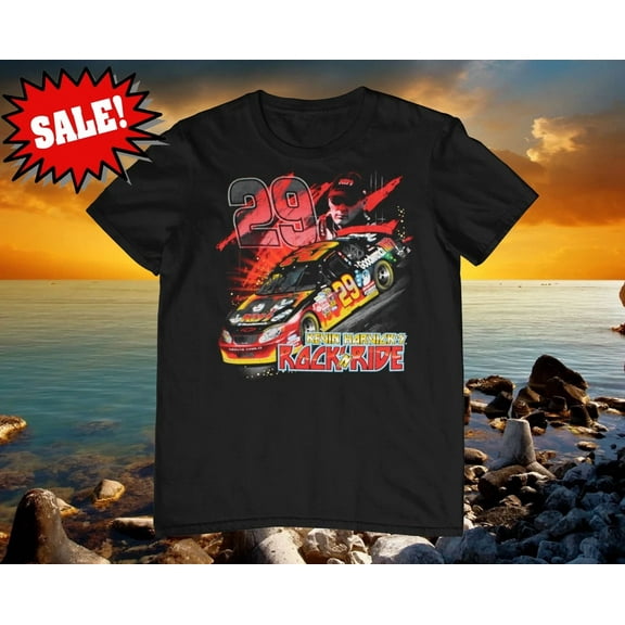 VINTAGE Kevin Harvick's Rock'N Ride Cotton Black All Size Unisex Shirt MM875