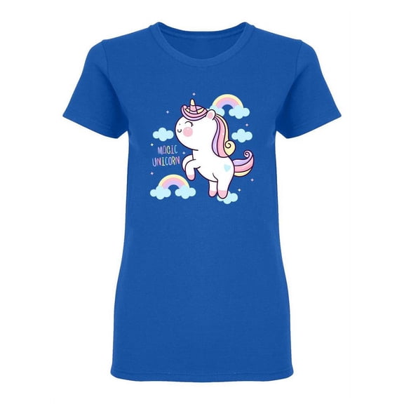 Cute Magic Unicorn Design Shaped T-Shirt Women -Image by Shutterstock, Female XX-Large