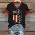 thumbnail image 6 of MEICHEN Women's 250Th Anniversary Print V Neck T Shirt 250Th Anniversary Tshirt Patriotic Tee, 6 of 7
