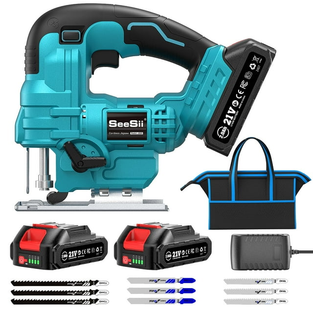 Sierra caladora inalámbrica Seesii JS01 21 V con 2 baterías 2.0 Ah 2800 RPM
