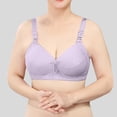 thumbnail image 2 of JGGSPWM Woman's Fashion Solid Comfortable Hollow Out Bra Underwear No Rims Purple XL, 2 of 4