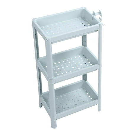 

Bathroom Floor Storage Shelf Bathroom Storage Open Shelf Unit Freestanding Corner Rack Shelves Storage Rack Nordic Blue 3 Tier