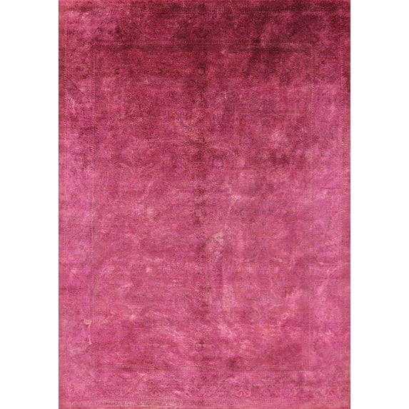 Ahgly Company Indoor Rectangle Mid-Century Modern Hot Deep Pink Persian Area Rugs, 5' x 8'