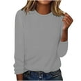 thumbnail image 2 of up to 60% off Gifts Usmixi Sale Sweatshirt for Women Plus Size Casual Loose Fall Ladies Pullover Tee Tops Winter Trendy Solid Round Neck Long Sleeve Blouses, 2 of 4
