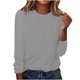 thumbnail image 2 of ICHUANYI Clearance Women's Summer Casual Long Sleeve Blouse Round Neck Tops T-Shirt(Gray, M) ICHUANYI WER2023081505018, 2 of 4