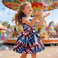 thumbnail image 4 of CAUYDY 1T 2T 3T 4T 5T 6T Kids Girl Dress Toddler Girls' American Flag Striped Star Print Dresses Baby Birthday Party Cute Spring Summer Fall Sundress (Sizes 2-3 Years,Red), 4 of 5