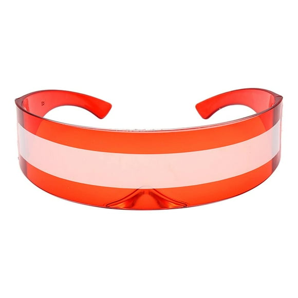 Gafas de sol futuristas con lentes de espejo y escudo envolvente para fiesta y rave B 1
