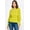 Citron, variant on Saronite Basics Solid Round Neck Raglan Long Sleeve Casual Top With Back Neck Tied, Mustard (Women's)