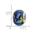 thumbnail image 5 of 925 Sterling Silver Reflections St Thomas Orange Dichroic Glass Bead Charm 12.73x9.09mm Wide Pendant Necklace for Women, 5 of 7