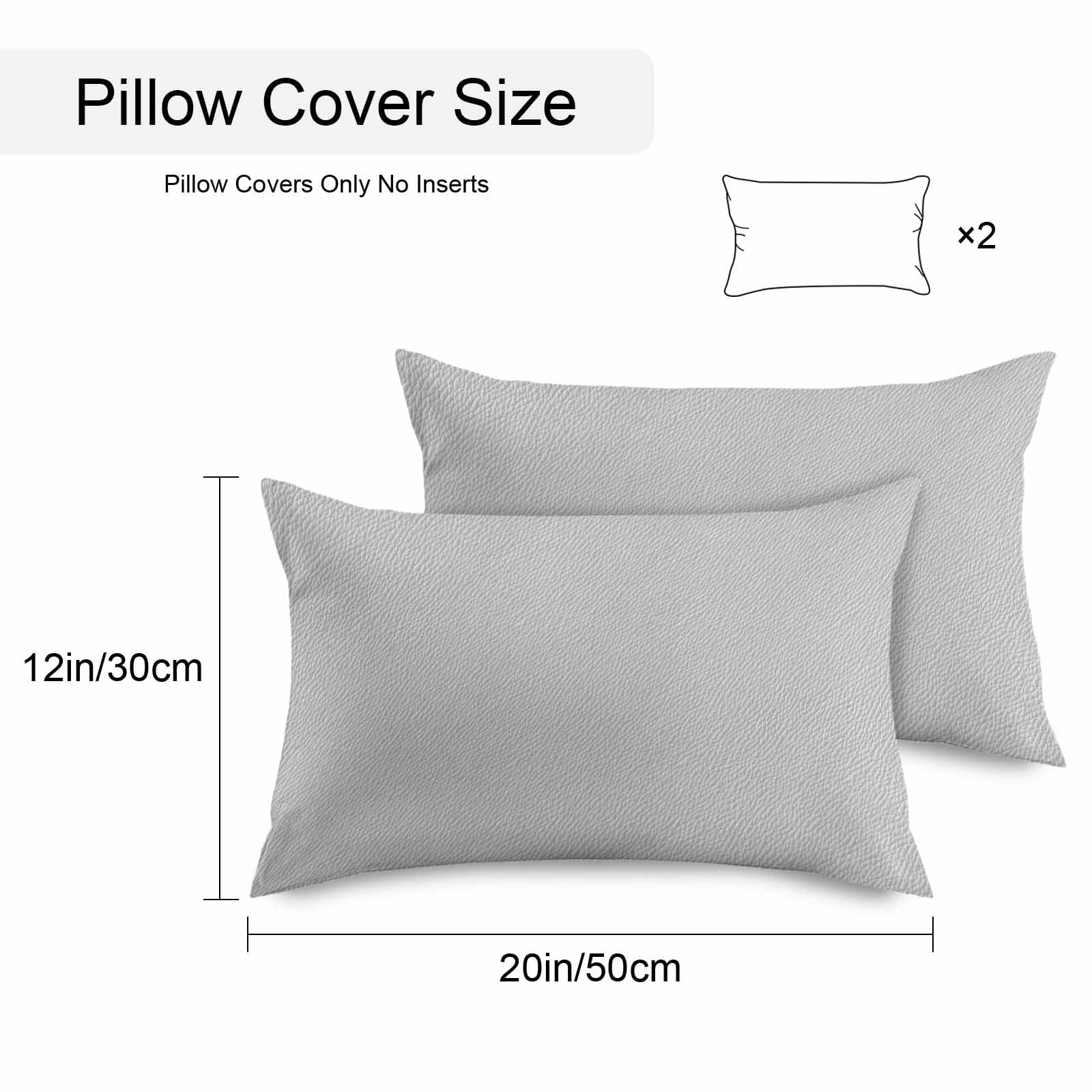 Grey Outdoor Pillow Covers 20x12 Inch Lumbar Pillow Covers Set of 2 Waterproof Decorative Throw Pillow Cases Vintage Leather Patterned Texture Solid Modern Cushion Covers for Patio Furniture Garden