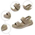 thumbnail image 5 of Rokment Womens Sparkly Rhinestones Ortho Walking Sandals with Arch Support Comfortable Fashion Casual Leather Memory Foam Platform Wedge Slingback Dressy Non Slip Work Summer Shoes Khaki Size 8, 5 of 7