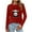 Red, variant on QUNYINEY Cow Print Shirts for Women Long Sleeve Crew Neck Casual Red Tops Loose Drop Shoulder Pullover T-Shirts Women's Tops