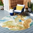 thumbnail image 3 of SAFAVIEH Barbados Banana Leaves Outdoor Area Rug, Gold/Green, 4' x 6', 3 of 10