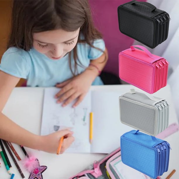 Estuche para lápices para estudiantes color macarrón, bolsa de papelería con compartimentos de gran capacidad, almacenamiento multifuncional para bolígrafos, diseño elegante, para uso escolar, soluci