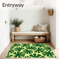 thumbnail image 3 of ODIKA 3'x5' Machine Washable Non-Slip Area Rug, Monstera Deliciosa Split Leaf Botanical Reversible Boho High Traffic Rug with Pad, Green, 702692, 3 of 8