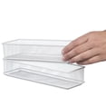 thumbnail image 3 of YBM Home White Mesh Drawer Organizer Tray for Kitchen and Desk Drawers 6” x 15” x 2”, 3 of 5