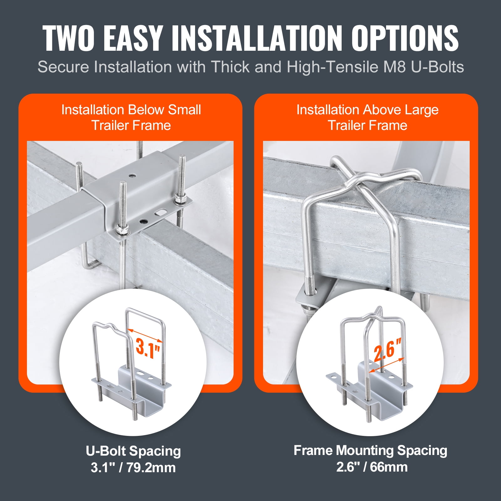 KFFKFF Marine Trailer Guide Set, 60'' Flexibly Adjustable, Dual Rust-Resistant Galvanized Steel Supports with PVC Covering, Ideal for Ski, Fishing, and Sailboat Transport, 2-Piece Kit 2024