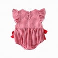 thumbnail image 4 of TOWED22 Newborn Baby Girl Clothes Infant Romper Ruffle Sleeve Jumpsuit Summer Outfits for Girls Red,3-6 M, 4 of 7