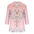 thumbnail image 7 of Jsaierl Women's 3/4 Length Sleeve Tops Plus Size V Neck Shirts Cute Graphic Petite Blouses Work Holiday T-shirts Top S-2XL, 7 of 7