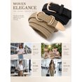 thumbnail image 6 of Vorliqent 2 Pack Women's Elastic Woven Belts with Gold Buckle Stretch Braided Waist Belt Breathable Comfortable Casual Belt, 6 of 9