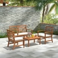 thumbnail image 1 of Costway 4 PCS Outdoor Furniture Set with Soft Seat Cushions Stable Acacia Wood Frame White, 1 of 9