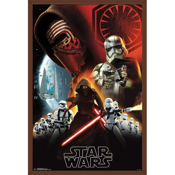 Star Wars: The Force Awakens - Dark Side Wall Poster, 22.375" x 34", Framed