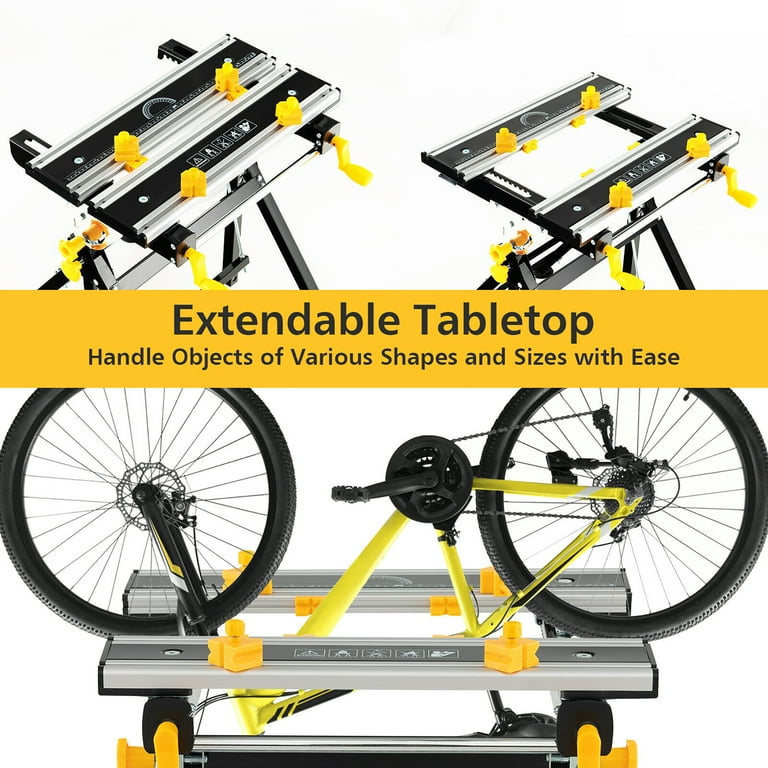 Gymax Folding Work Table Portable Workbench w/ Adjustable Height