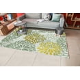 thumbnail image 2 of Flower Area Rug, Modern Dahlia Inspired Petals Blossom Abstract Garden Artwork Design Print, Soft Carpet for Living Room Decor with Distressed Look, 2.6' x 5', Peacock Green Yellow, by Ambesonne, 2 of 6