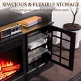 thumbnail image 6 of PAPROOS Fireplace TV Stand with LED Lights for 65" TVs, Electric Entertainment Center with 23'' Fireplace, for 400 Sqt Heating Area,Black Tabletop&Black Cabinets, 6 of 9