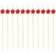 thumbnail image 3 of EeaseMX 100 palillos desechables de bambú con diseño de estrella para frutas, cócteles, bebidas, fiestas, tenedores de bambú (rojos), 3 of 7