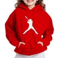 thumbnail image 2 of lcziwo Boys Girls Hooded Sweatshirts Kids Cool Graphic Hoodies Youth Pullover Hoodie with Kangaroo Pocket Red 140, 2 of 5