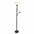 thumbnail image 3 of Elegant Designs 2 Light Mother Daughter Floor Lamp with White Marble Glass, Restoration Bronze, 3 of 9