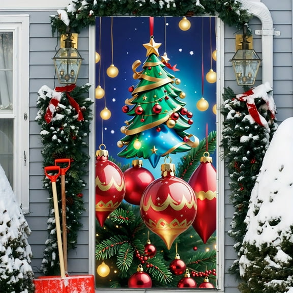 BAOPAI 90 x 200 Inch Enduring Polyester Door Cover Multicolor Holiday Decoration for Home Festival Party Indoor Scenes