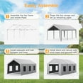 thumbnail image 3 of Dovov 10 x 20 ft Heavy Duty Carport, Portable Garage Metal Car Port Canopy Storage Shelter Tent with 6 Roll-up Ventilated Windows & Removable Sidewalls, Light Gray, 3 of 9