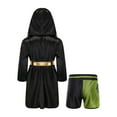 thumbnail image 2 of Fldy Tenues de Boxe pour Garçons Enfants Ensemble Robe à Capuche en Satin Métallique Cape et Shorts Robe de Fête Déguisement A2 8, 2 of 5