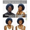 thumbnail image 4 of Satin Bonnet for Sleeping, Double Layer Hair Bonnet with Elastic Tie Band, Soft Night Cap for Curly and Straight HairNavy Blue + Light Blue), 4 of 13